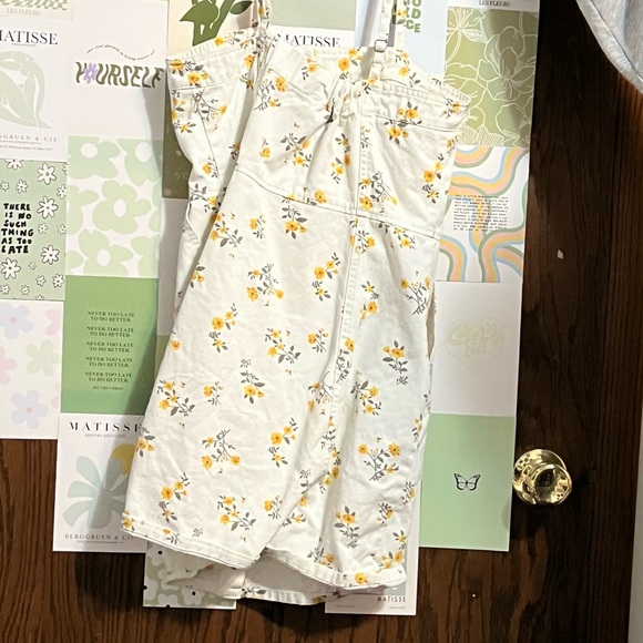 FOREVER 21 sunflower overall mini dress - Picture 2 of 2